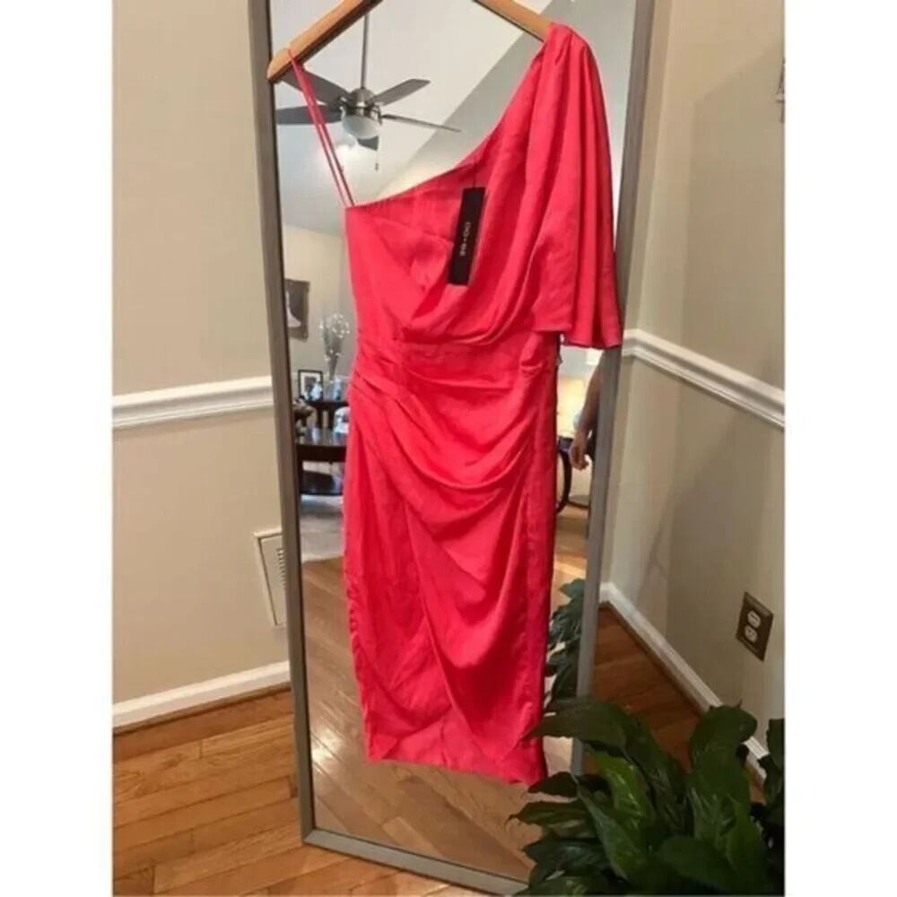 DO+BE One Shoulder Sateen Dress Small Pink NWT